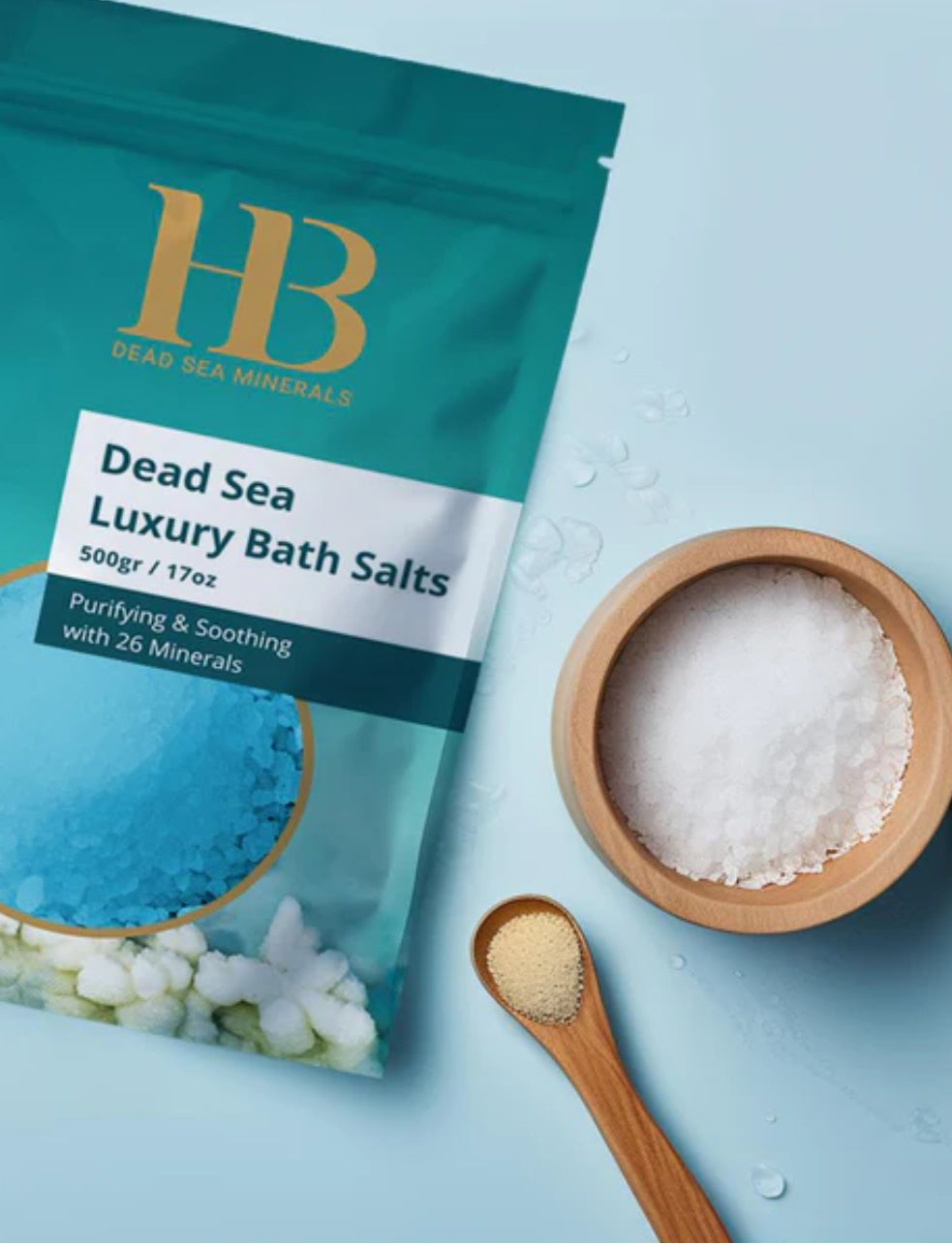 Sel de bain bleu-lavande de la mer Morte (500g)