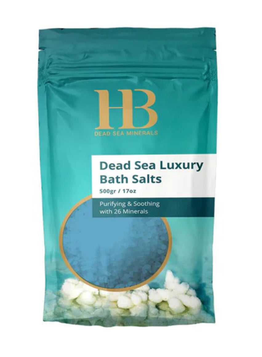 Sel de bain bleu-lavande de la mer Morte (500g)