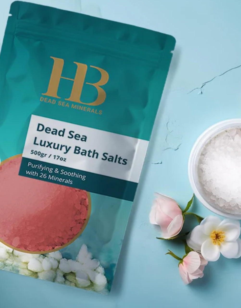Sels de bain de la mer Morte rose - Roses (500g)